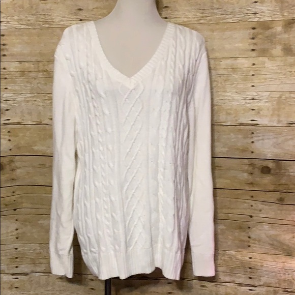Karen Scott Sweaters - White cable-knit sweater Karen Scott Sweaters - White cable-knit sweater